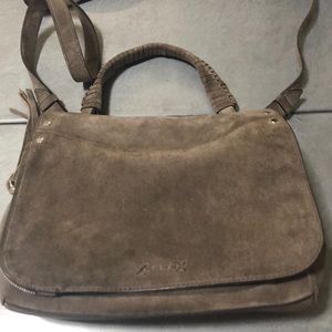 Elizabeth and James gray suede crossbody